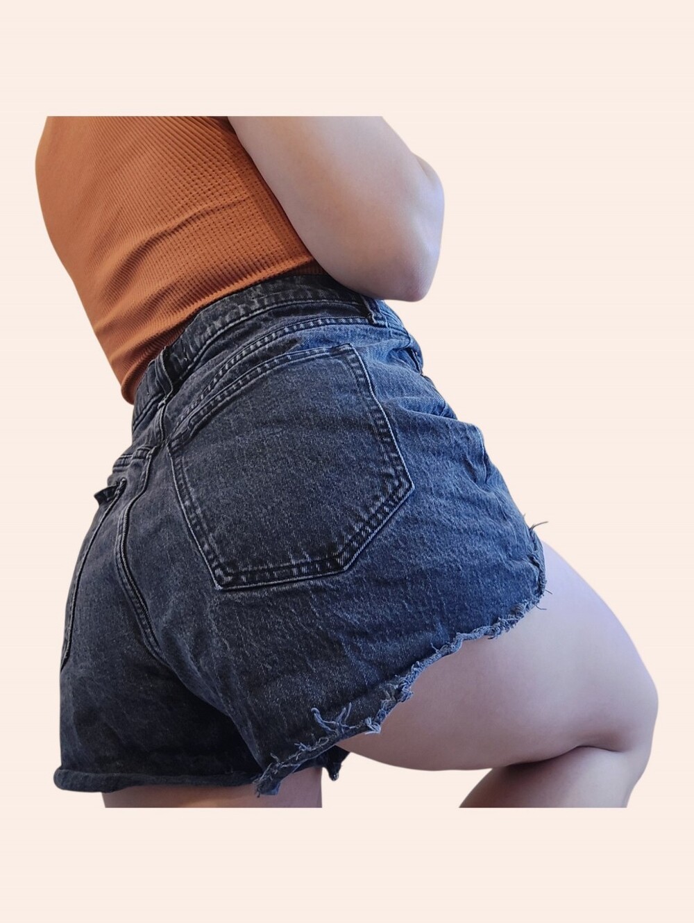 Abercrombie & Fitch The ’90s Relaxed Curve Love Denim Shorts Black Size 31/12